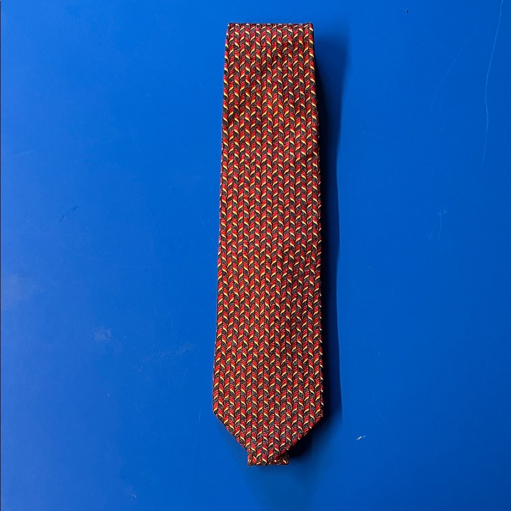 Ermenegildo Zegna Red and Gold Patterned Tie